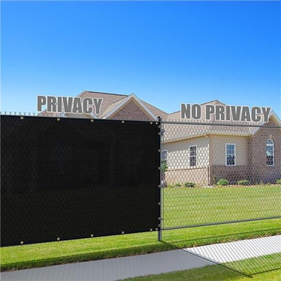 8' x 50' Black Fence Privacy Screen Windscreen Shade Fabric Cloth - Picture 1 of 6